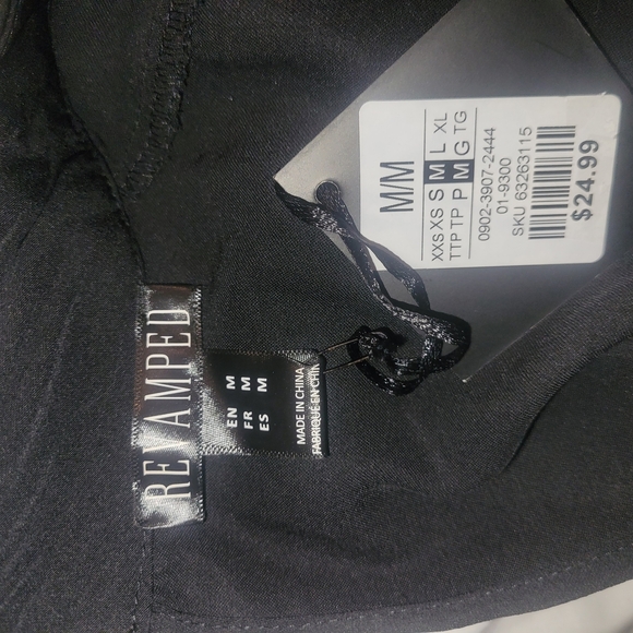 Revamped Black Puff Long Sleeve Cropped Top M - Picture 6 of 6